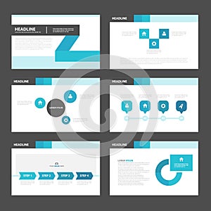 Black blue presentation templates Infographic elements flat design set for brochure flyer leaflet marketing