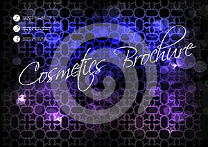 Black blue purple background with star design for cosmetic brochure