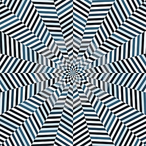 Black, blue and white psychedelic background with lines