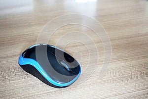 Black and blue wireless mouse