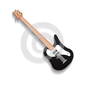 Black blues guitar isolated vector icon