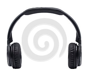black Bluetooth headphone isolated on white background with clipping path - Image,Closeup