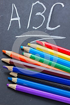 Black board with ABC