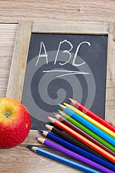 Black board with ABC