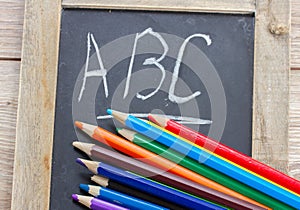 Black board with ABC