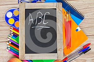 Black board with ABC