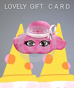 It is a black board eye sight pink colour Looking At Camera education childhood formula close up lovely gift card