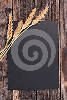 Black board and wheat