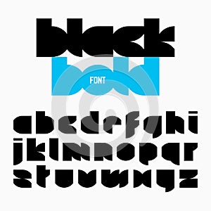 Black bold font, alphabet