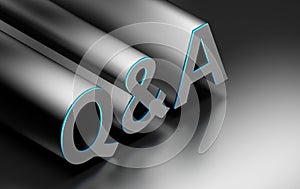 Black bold letters Q and A abbreviation of question and answer