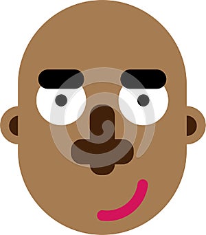 Black bold man face flat design