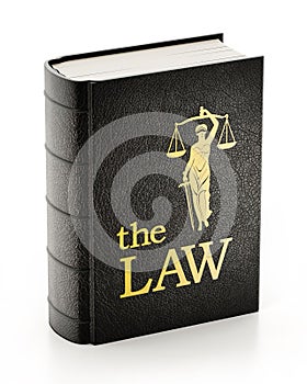 Black book entitled the law. 3D illustration