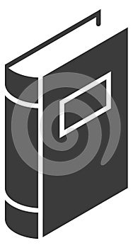 Black book icon. Bookstore logo. Reading symbol