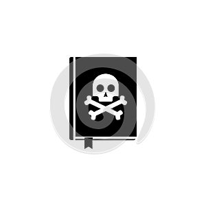 Black book icon and skull and crossbones sign. Vector illustration eps 10