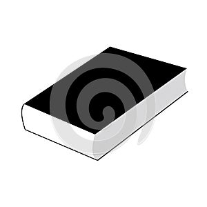 Black Book Icon on white background. Vector ilustration