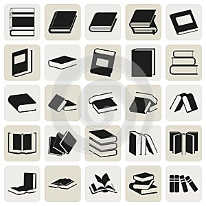 Black book simple icons set