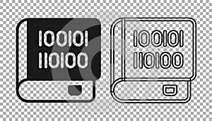 Black Books about programming icon isolated on transparent background. Programming language concept. PHP, CSS, XML, HTML