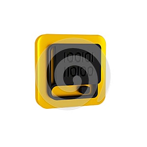 Black Books about programming icon isolated on transparent background. Programming language concept. PHP, CSS, XML, HTML