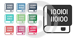Black Books about programming icon isolated on white background. Programming language concept. PHP, CSS, XML, HTML