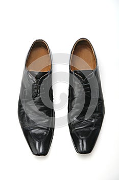 Black boot on white background