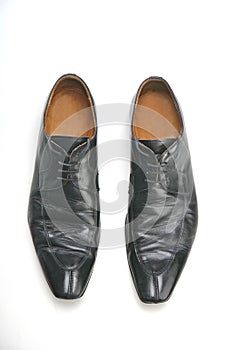 Black boot on white background