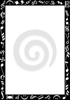 Black border with music signs