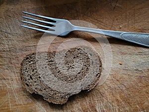 black borodino bread on a wooden background