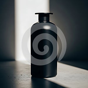 Black Bottle on Dark Surface