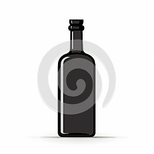 Isolated Black Bottle Vector Illustration In Frank Quitely Style