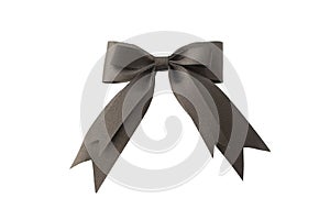 Black bow isolated white background.