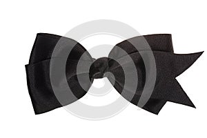 Black bow, isolated on white background