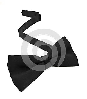 Black bow tie isolated against white