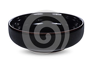 Black bowl isolated on white background