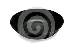 Black bowl isolated on white background ,include clipping path