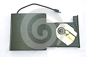 Black box and tray of compack disk reader and writer
