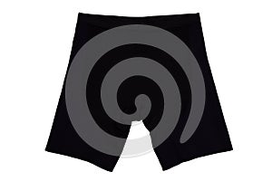 Black Boxer Short Underwears, Front View, Black sports short isolated on white