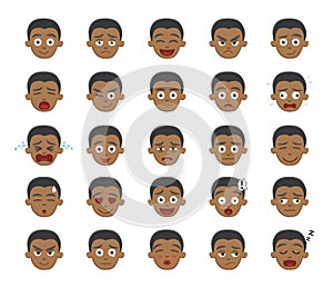 Black Boy Emotion Faces