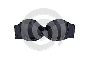 Black bra flat lay. Fashion concept. Isolate on white background