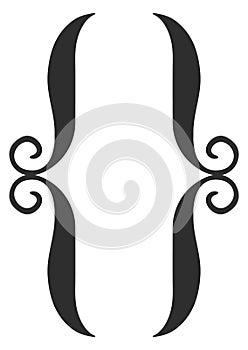 Black brackets. Curly parenthesis pair. Elegant decoration photo