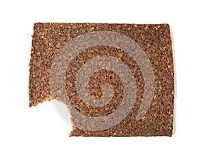 Black Bread Slices Isolated, Brown Organic Cereal Bread Pieces, Sliced Black Loaf Slices, Rye Bread