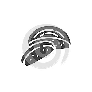 Black bread vector icon