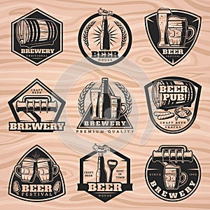 Black Brewery Labels Set