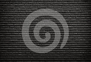 black brick wall. Abstract Black brick wall texture for pattern background. Rough black brick wall texture background. Generative