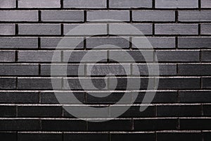 Black brick wall pattern. Brickwall surface background photo