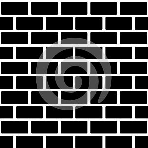 Black brick wall seamless pattern. Simple building