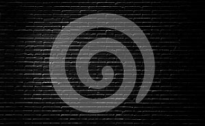 Black brick wall texture background for interior decoration.