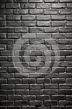 Black brick wall texture for background or wallpaper