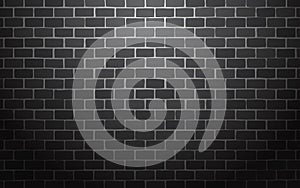 Black brick wall vector illustration background