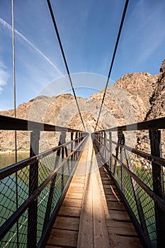 Black Bridge Stands Empty On A Beautiful Day Over The Colorado River