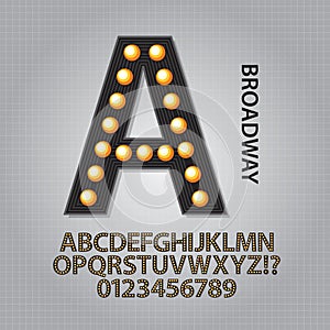 Black Broadway Alphabet and Numbers Vector